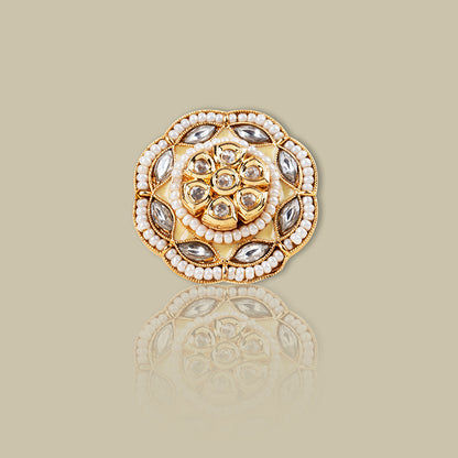 Meena Kari Kundan Ring