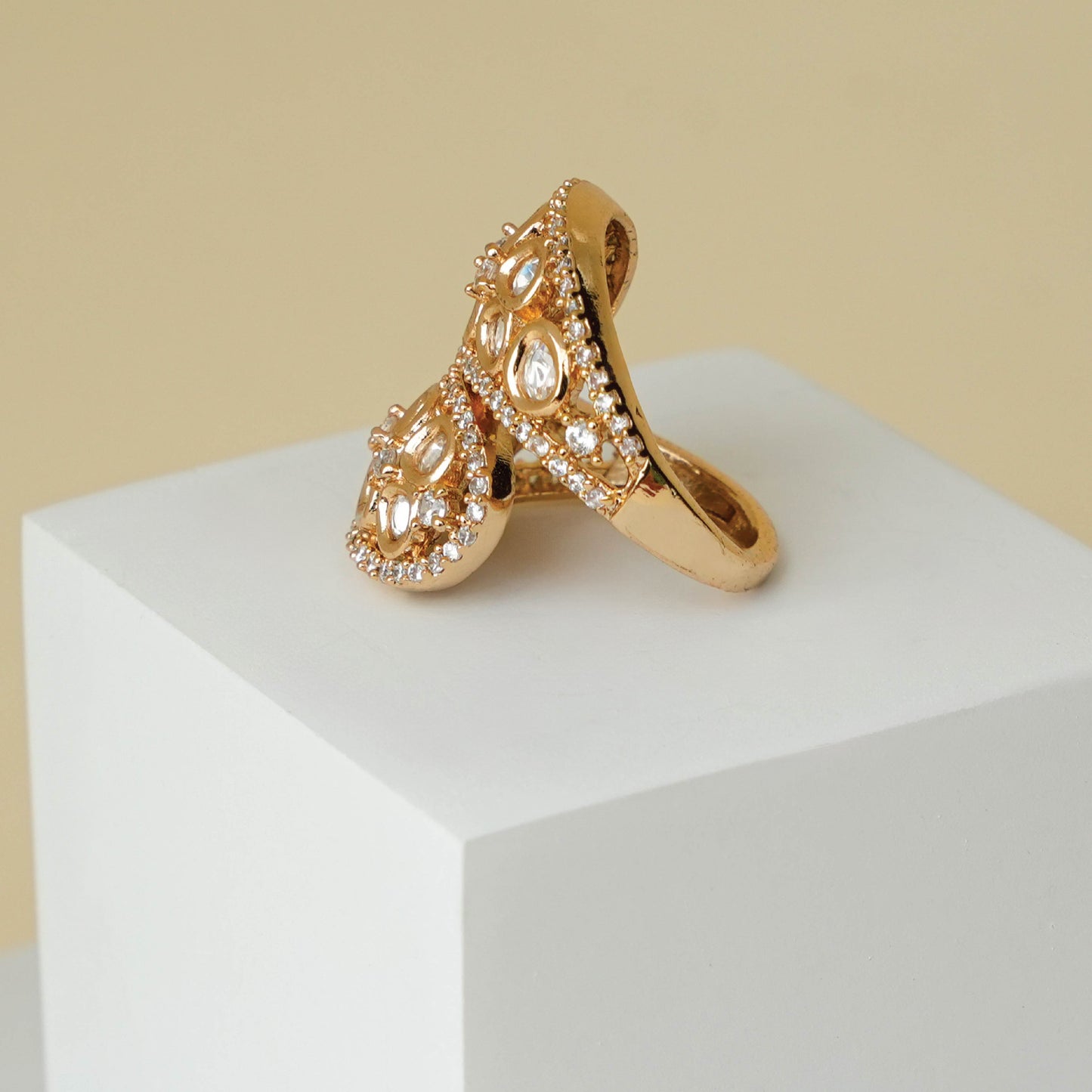 Dual Wrap Kundan Ring