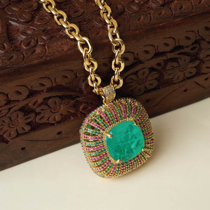 Aqua Sunburst Pendant