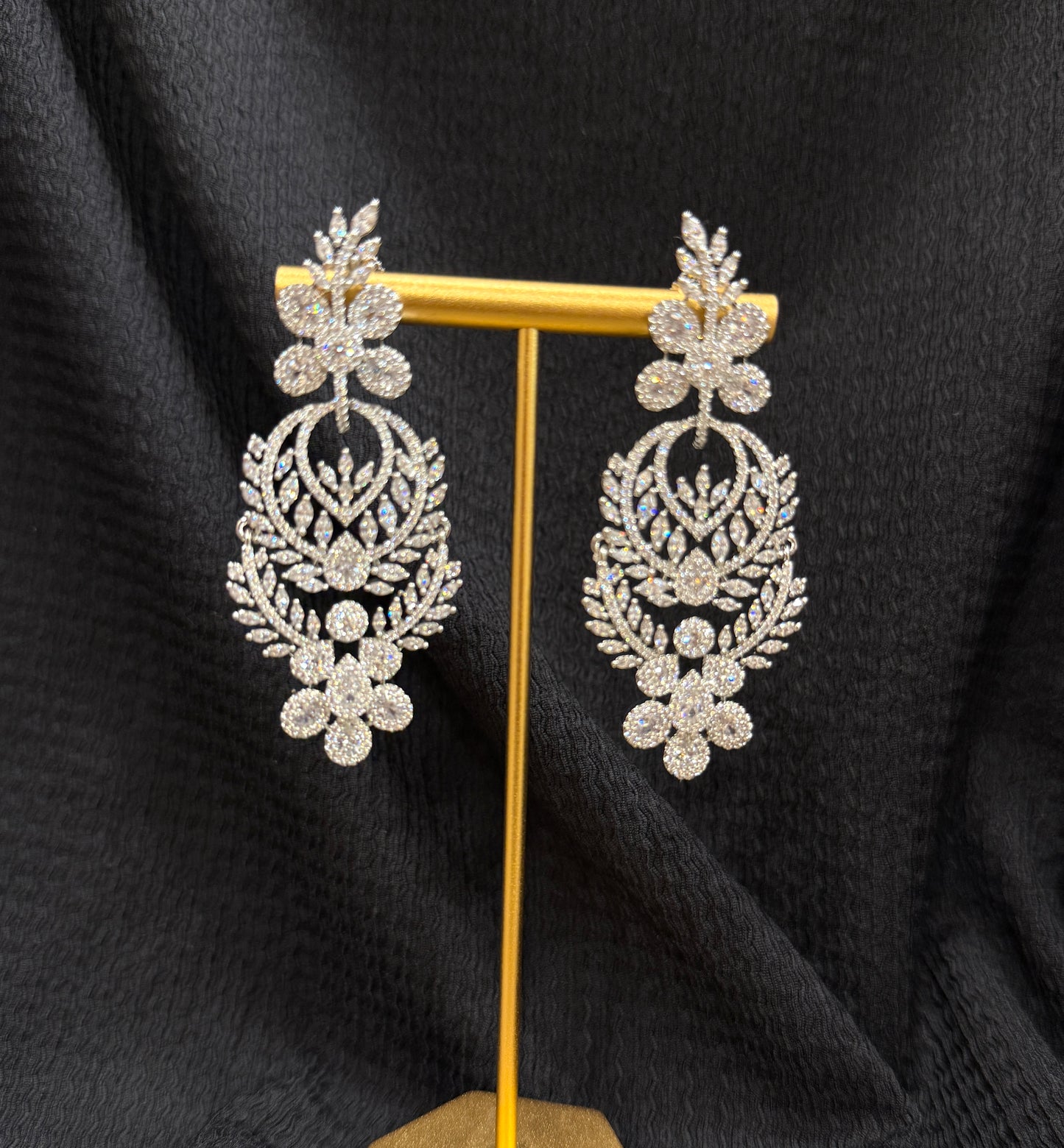 Shining Chandelier American Diamond Earrings
