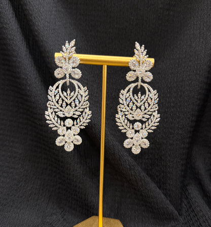 Shining Chandelier American Diamond Earrings