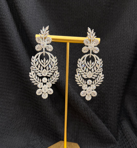 Shining Chandelier American Diamond Earrings