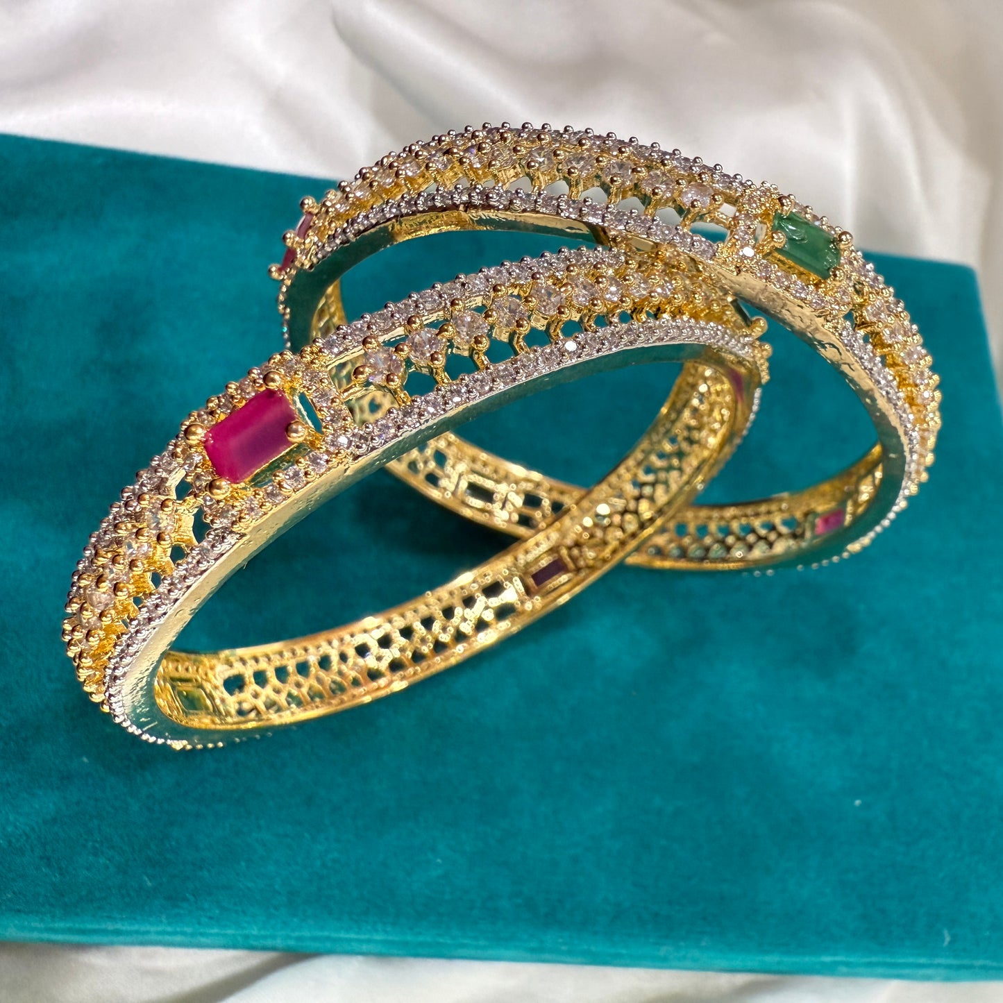 Ruby Green Duo Bangles
