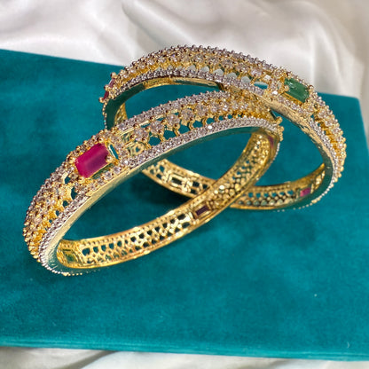 Ruby Green Duo Bangles