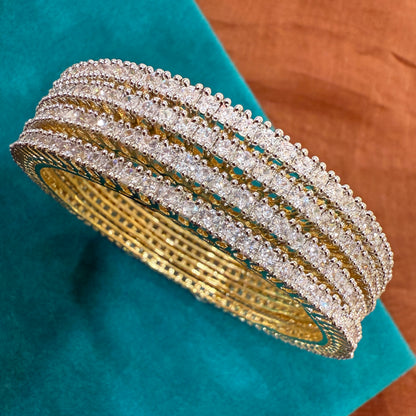 Single Line Solitaire  American Diamond Bangles