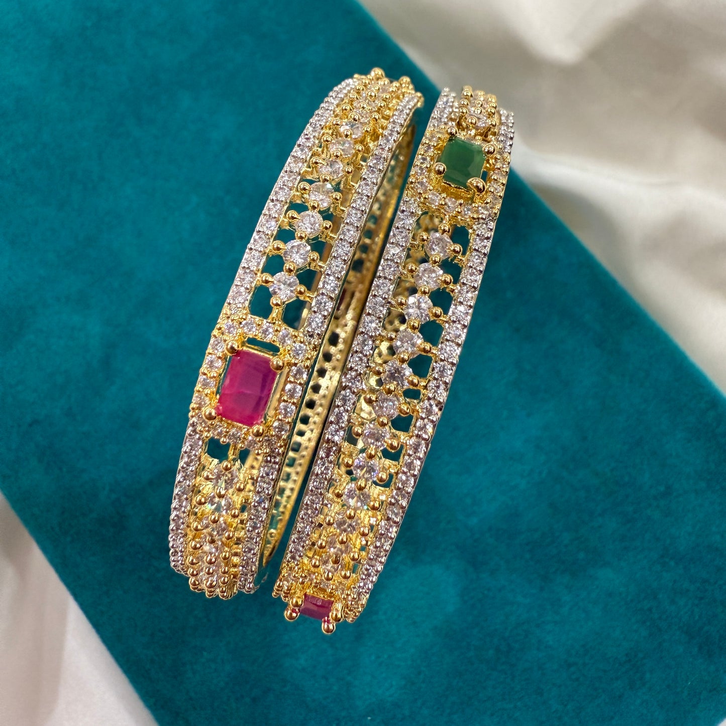 Ruby Green Duo Bangles