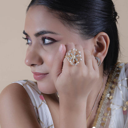 Floral Snowflake Cocktail Ring