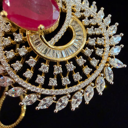 Ruby Swirl Pendant Set
