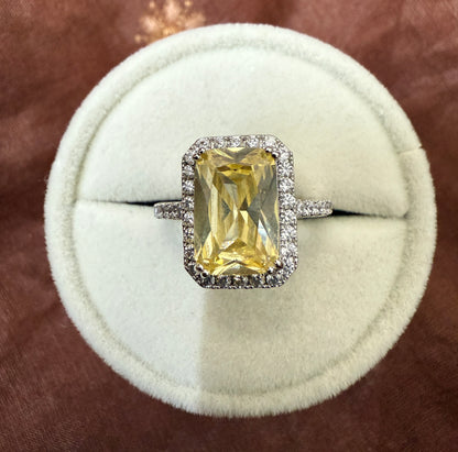 Yellow Crystal Ajustable Ring