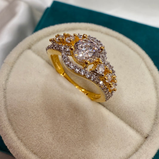 Solitaire Wave Ring