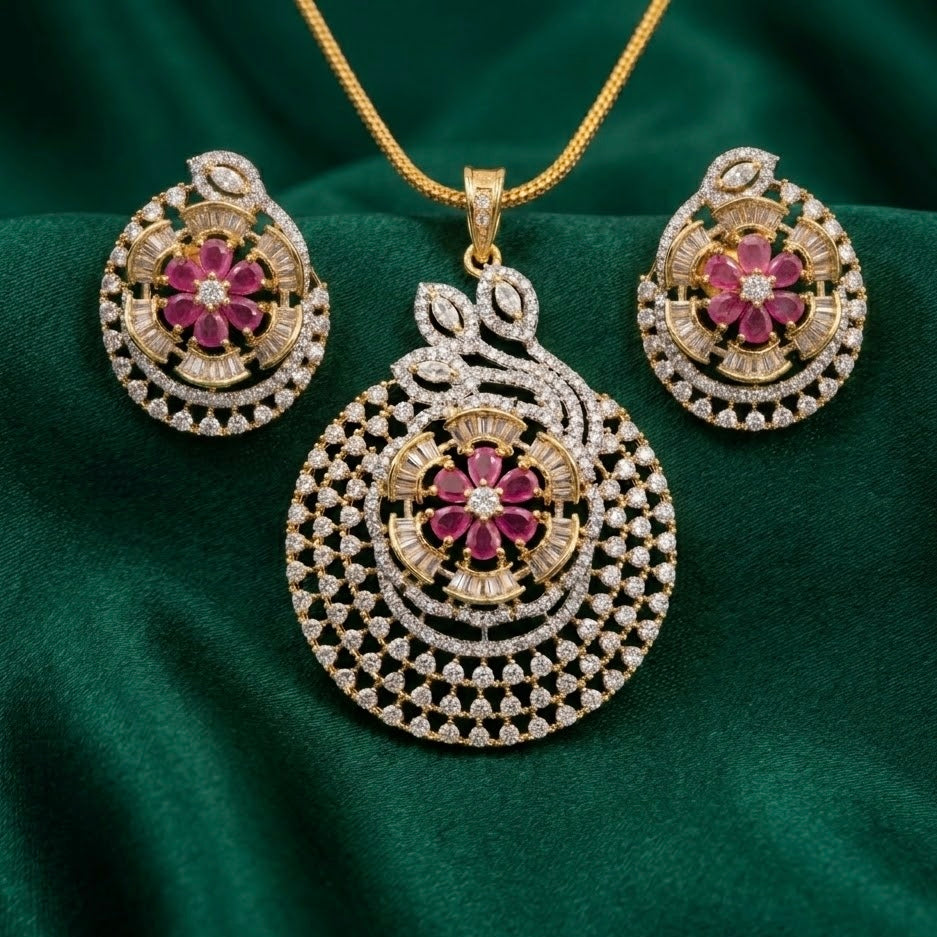 Ira Floral Pendant Set