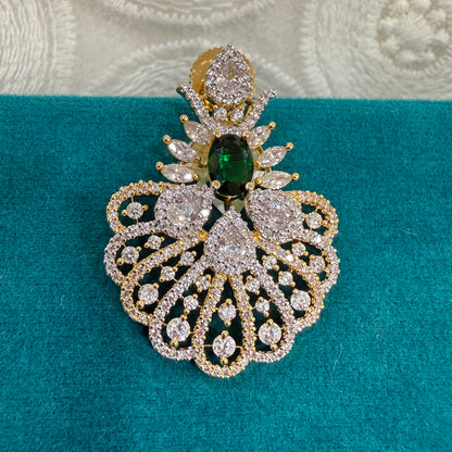 Royal Plumage American Diamond Pendant Set