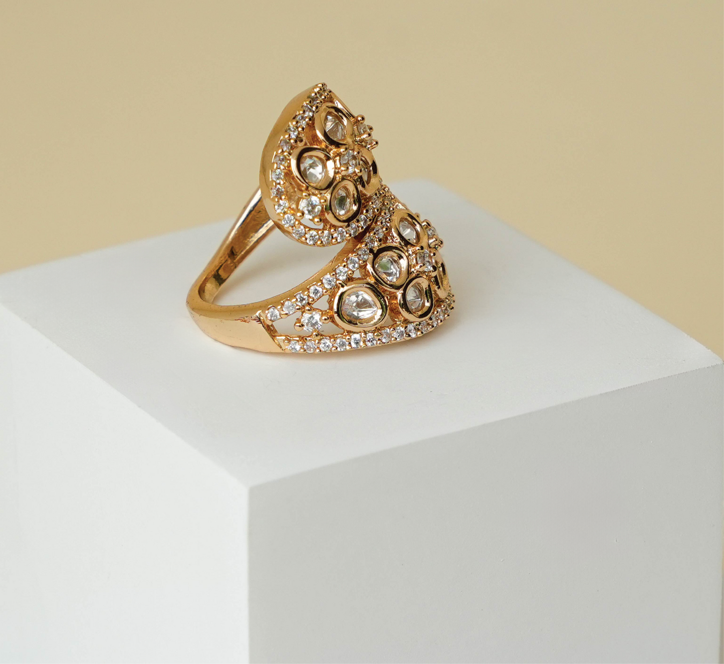 Dual Wrap Kundan Ring