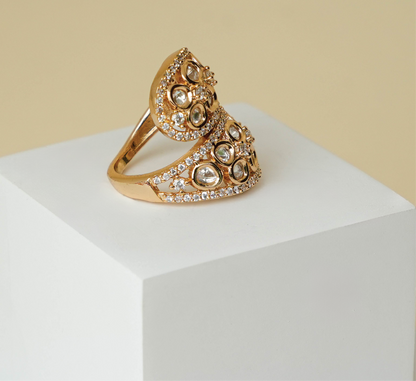 Dual Wrap Kundan Ring