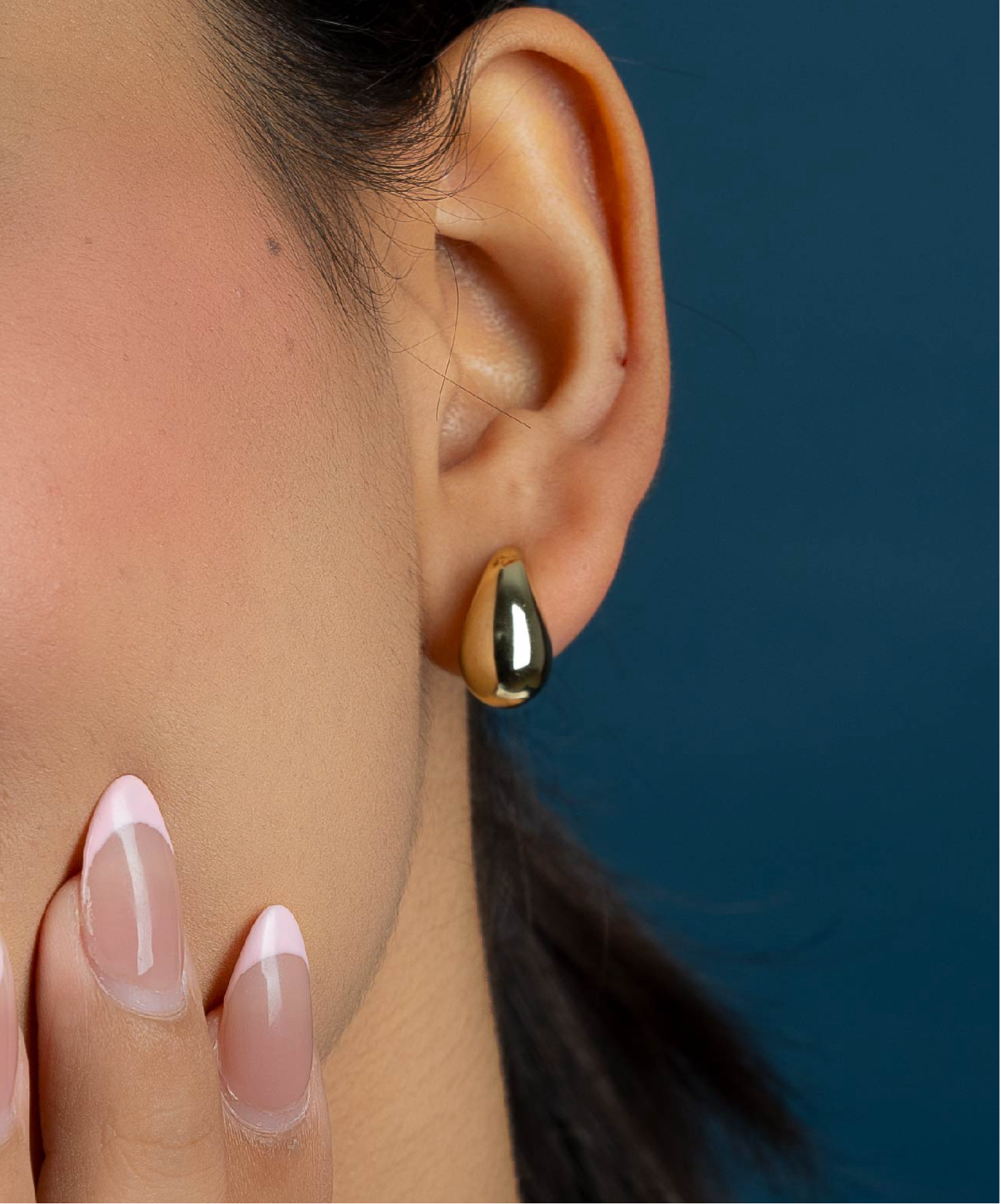 Sleek Teardrop Stud Earrings