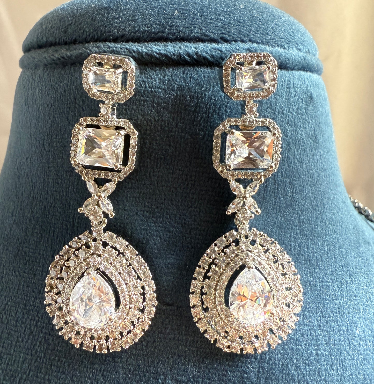 Dual Grace American Diamond Necklace