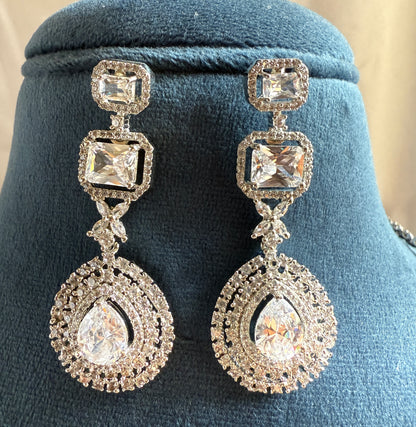 Dual Grace American Diamond Necklace