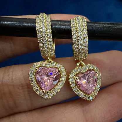 Pink Heart Earrings