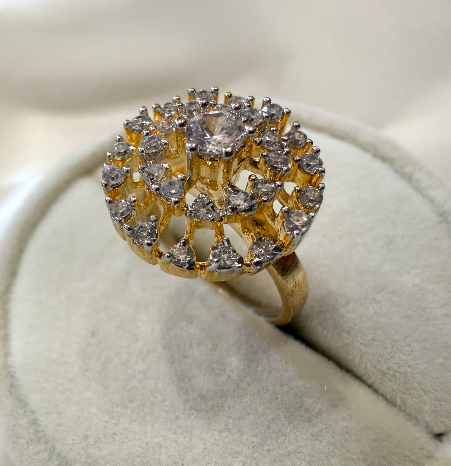 Solitaire Swirl Adjustable Ring