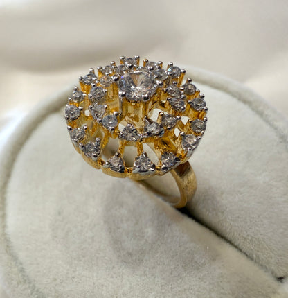 Solitaire Swirl Adjustable Ring