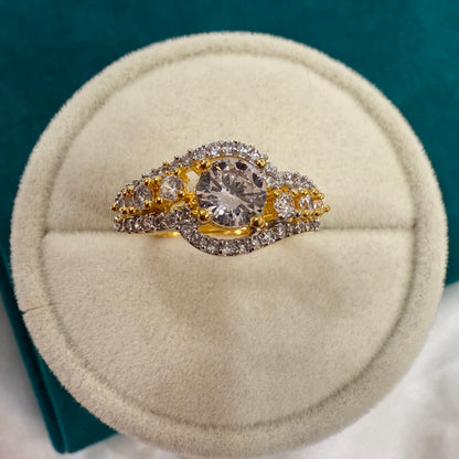 Solitaire Wave Ring