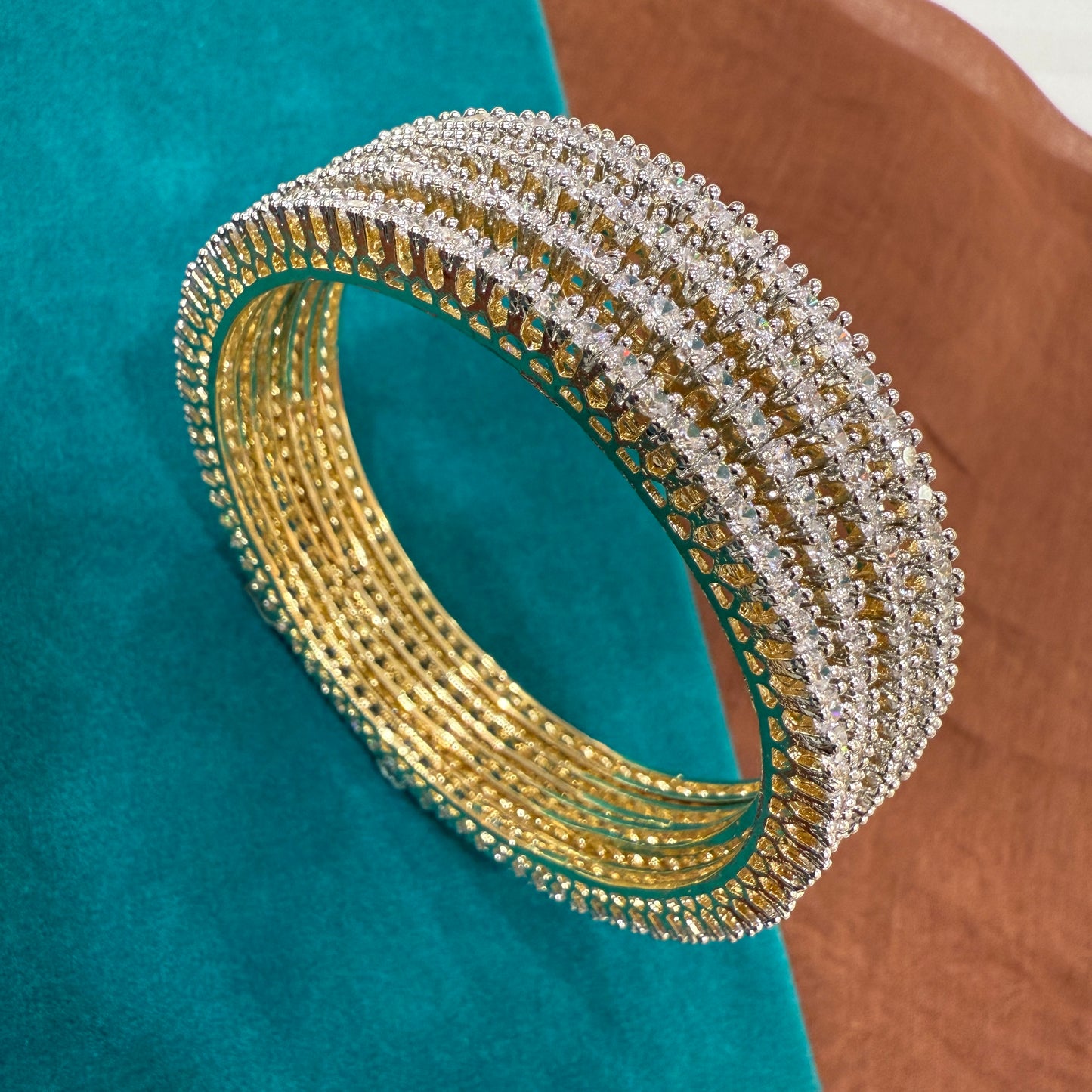 Single Line Solitaire  American Diamond Bangles