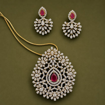 Aarohi Ruby Pendant Set