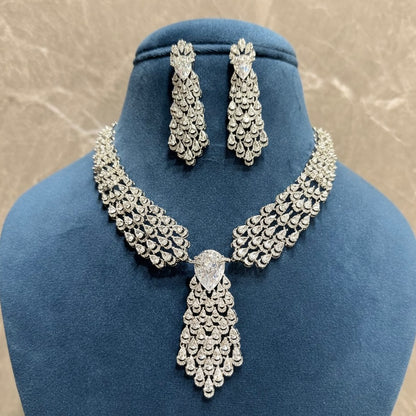 American Diamond Statement Necklace Set