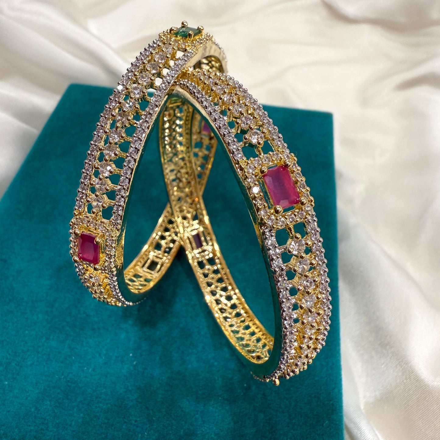 Ruby Green Duo Bangles