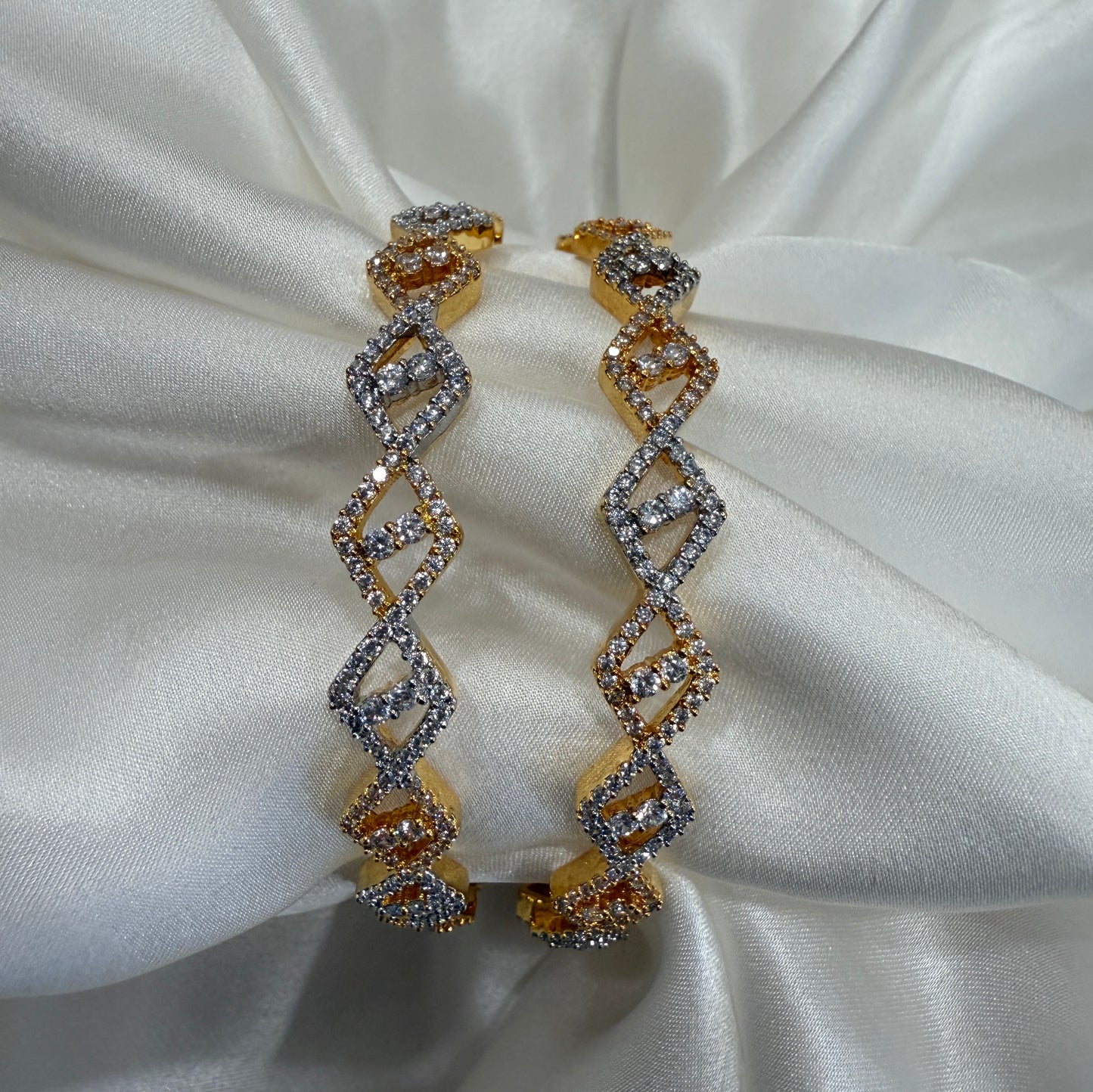 Diamond Criss Cross Banlges