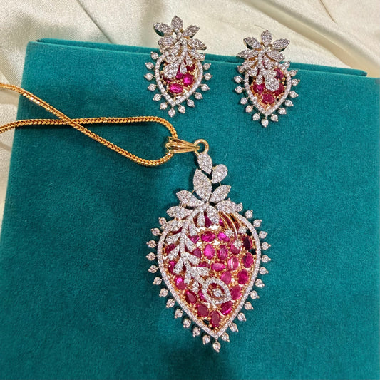 Florina Ruby Pendant Set
