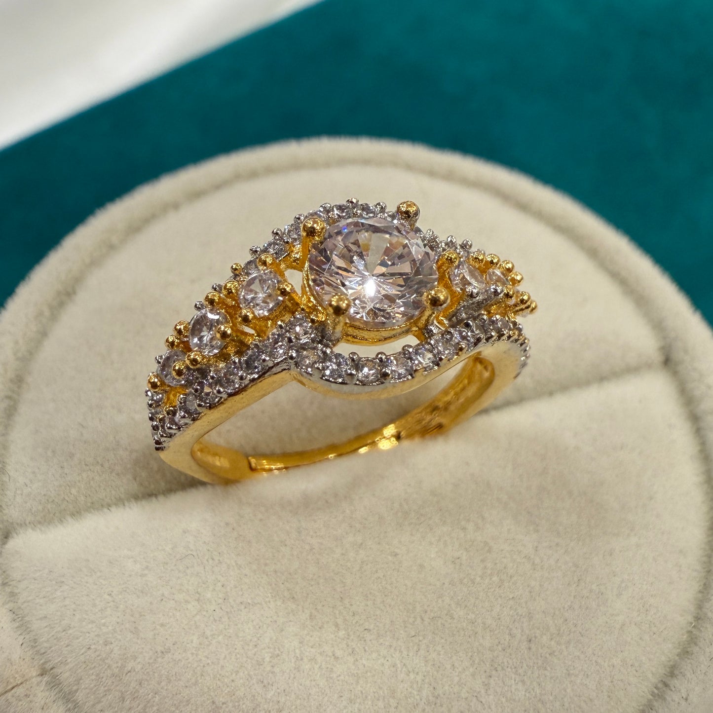 Solitaire Wave Ring
