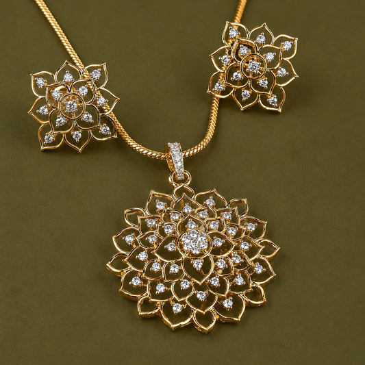Sleek Serenity American Diamond Pendant
