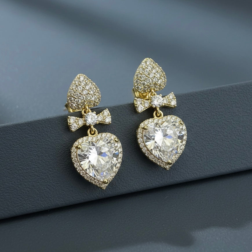 Heart Bow Earrings
