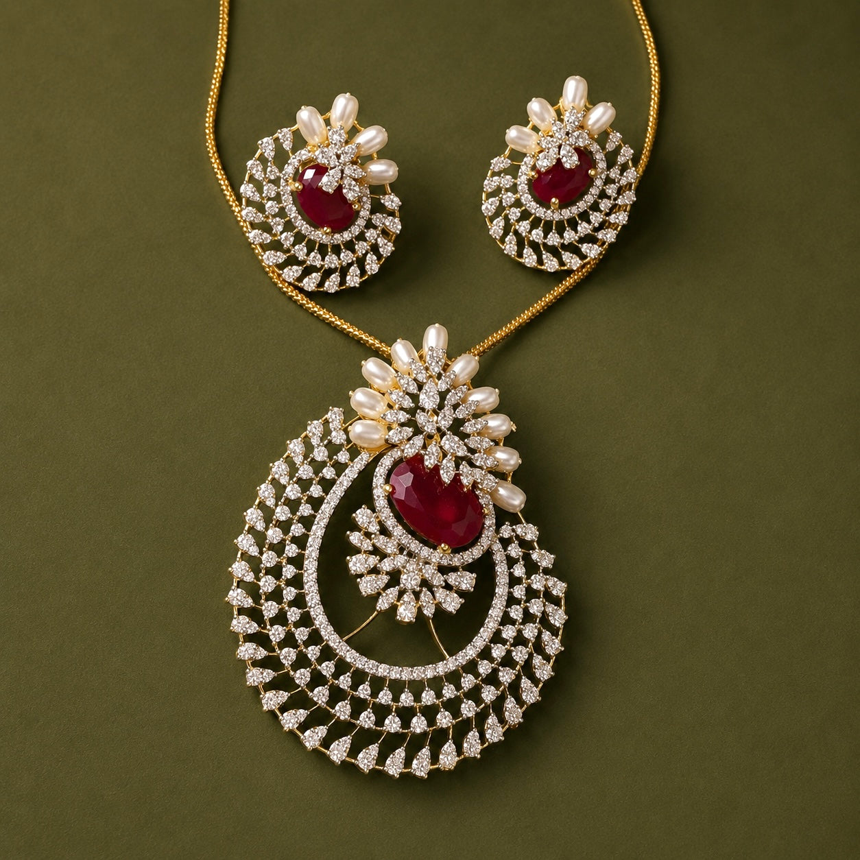 Mohini Pearl Pendant Set