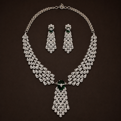 American Diamond Statement Necklace Set