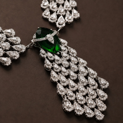 American Diamond Statement Necklace Set
