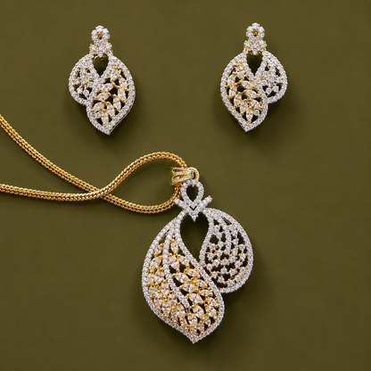 Leafy Petal Pendant Set