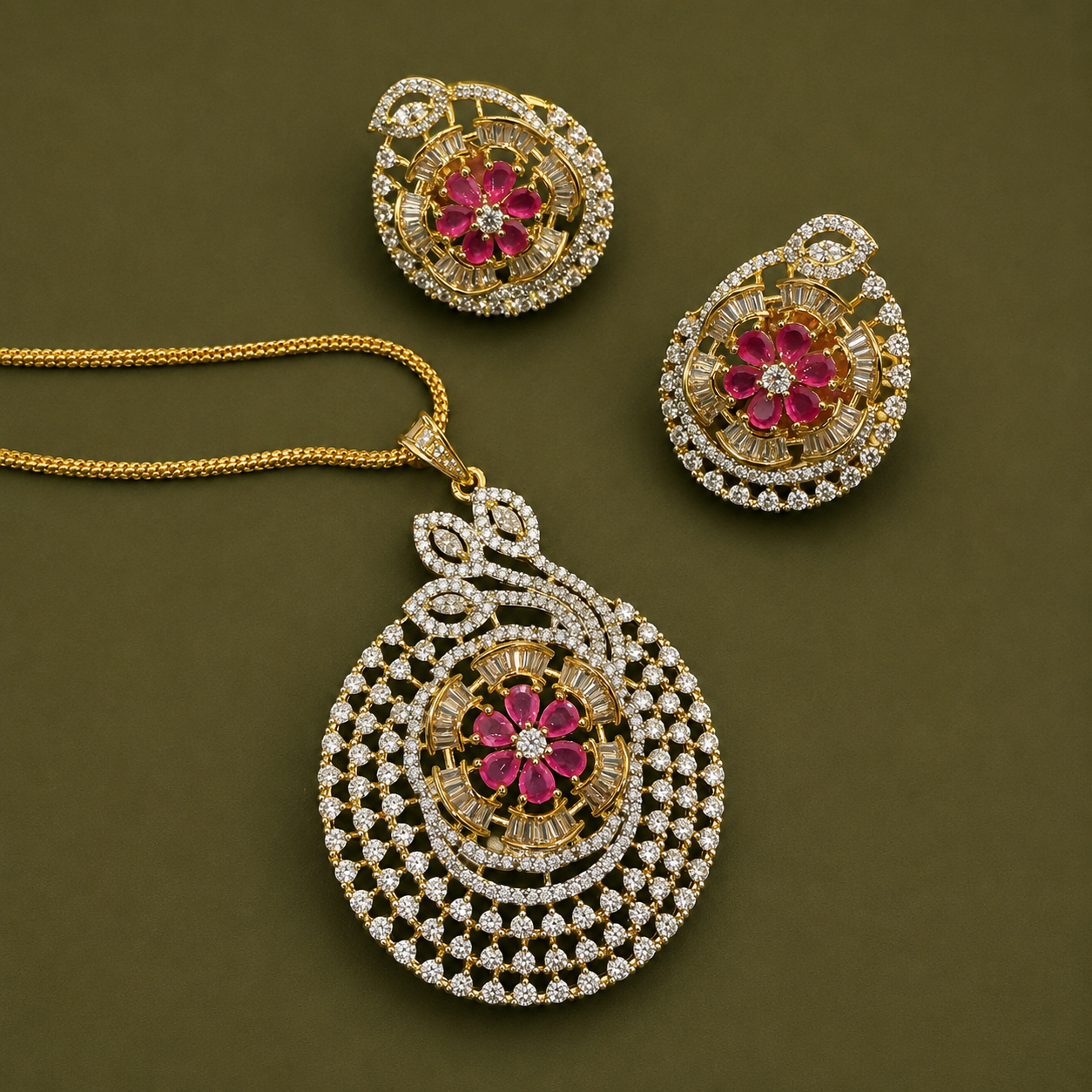 Ira Floral Pendant Set