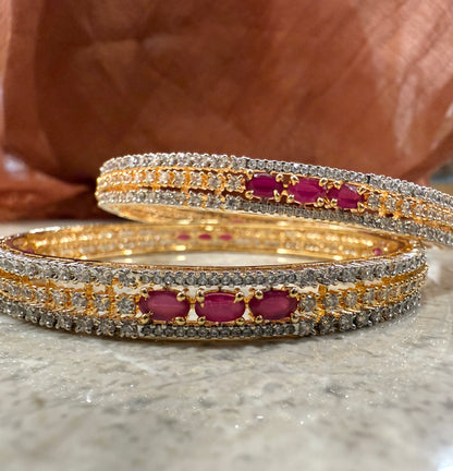 Ruby Trinity Bangles
