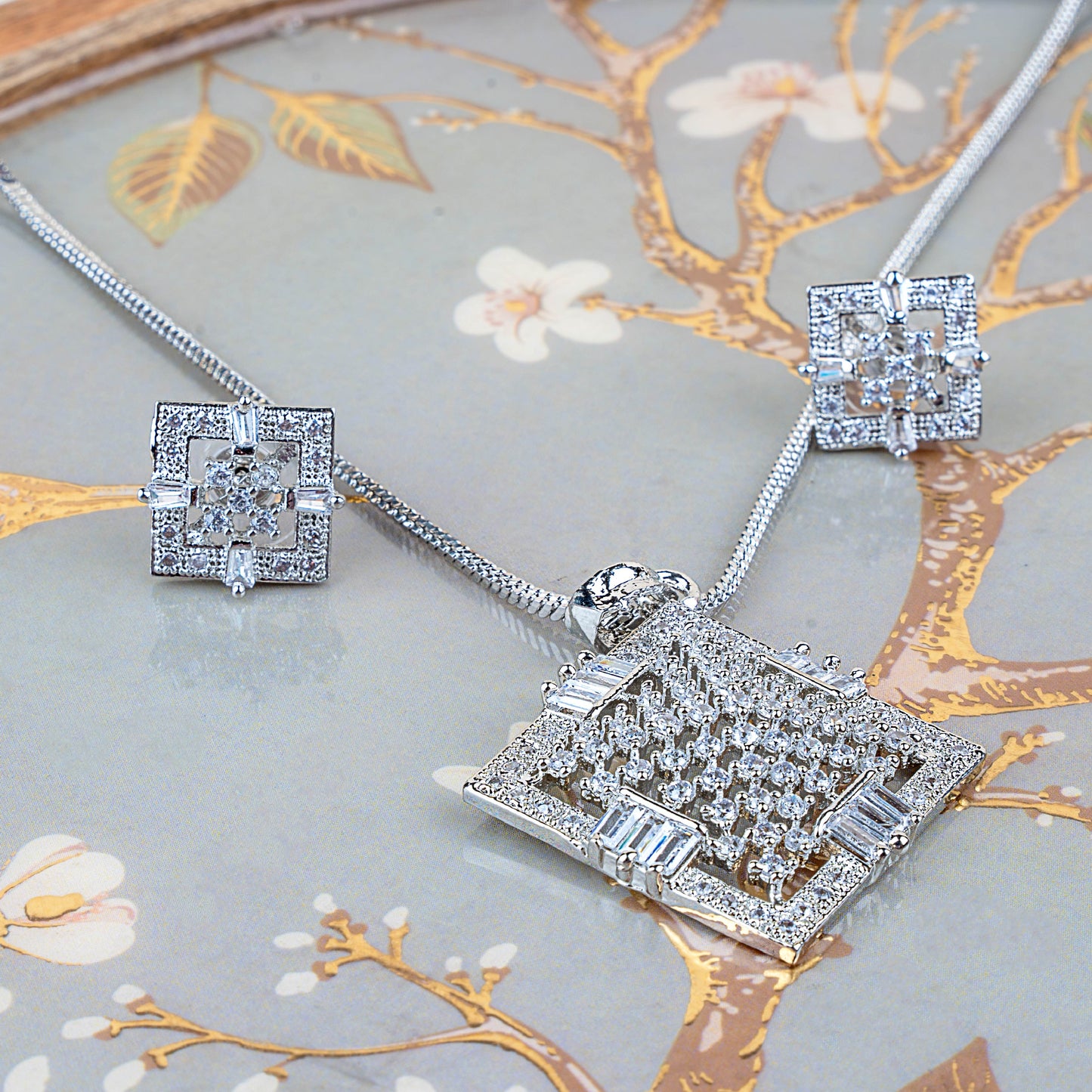 American Diamond Box Pendant