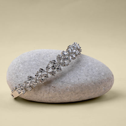 Petal Link American Diamond Bracelet