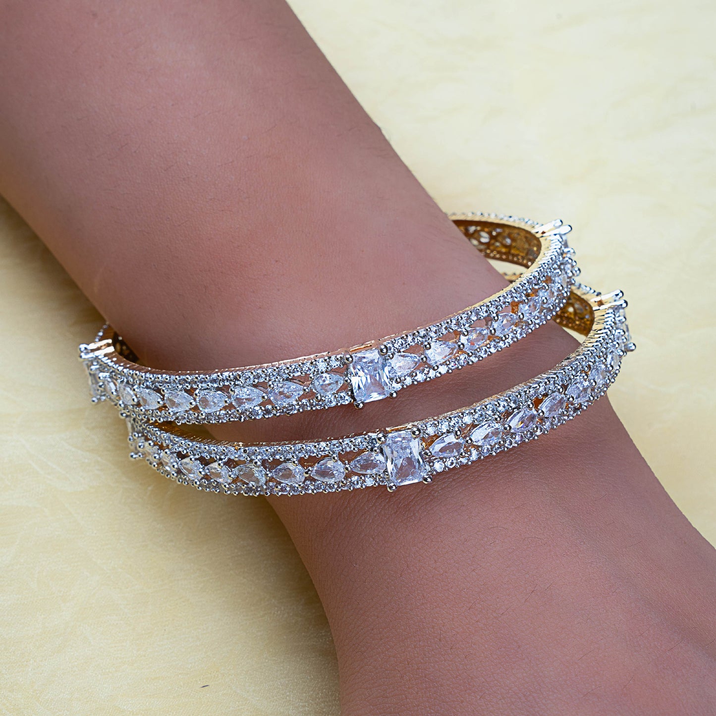 Dew lit American Diamond Bangles