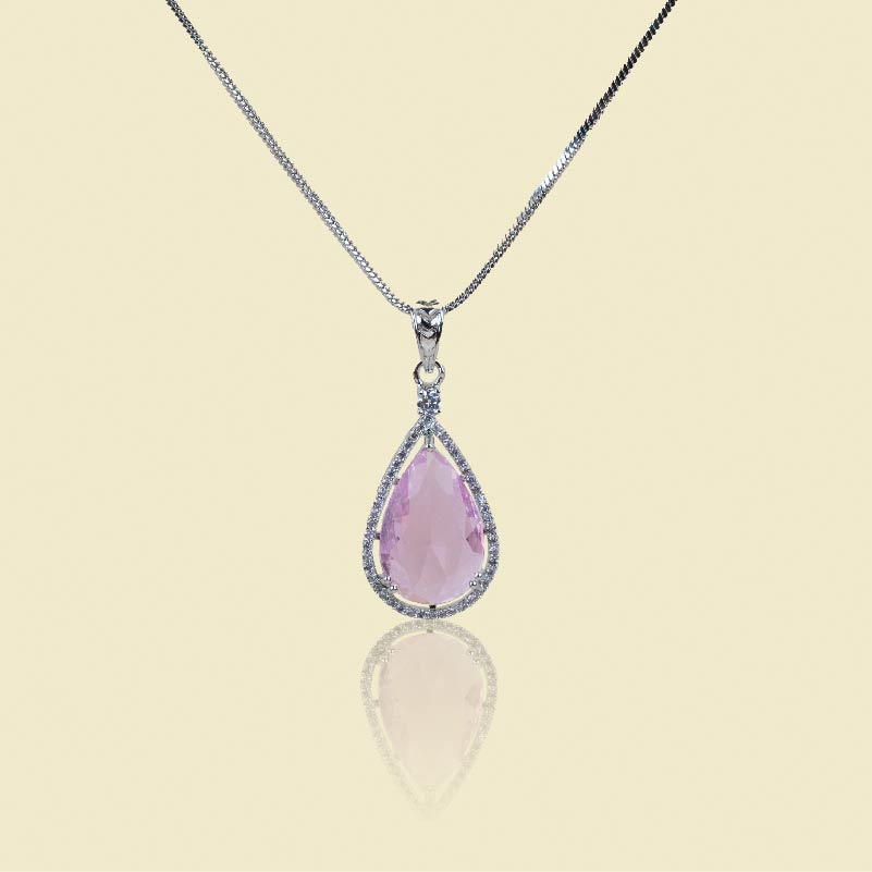 Dewdrop American Diamond Pendant Set