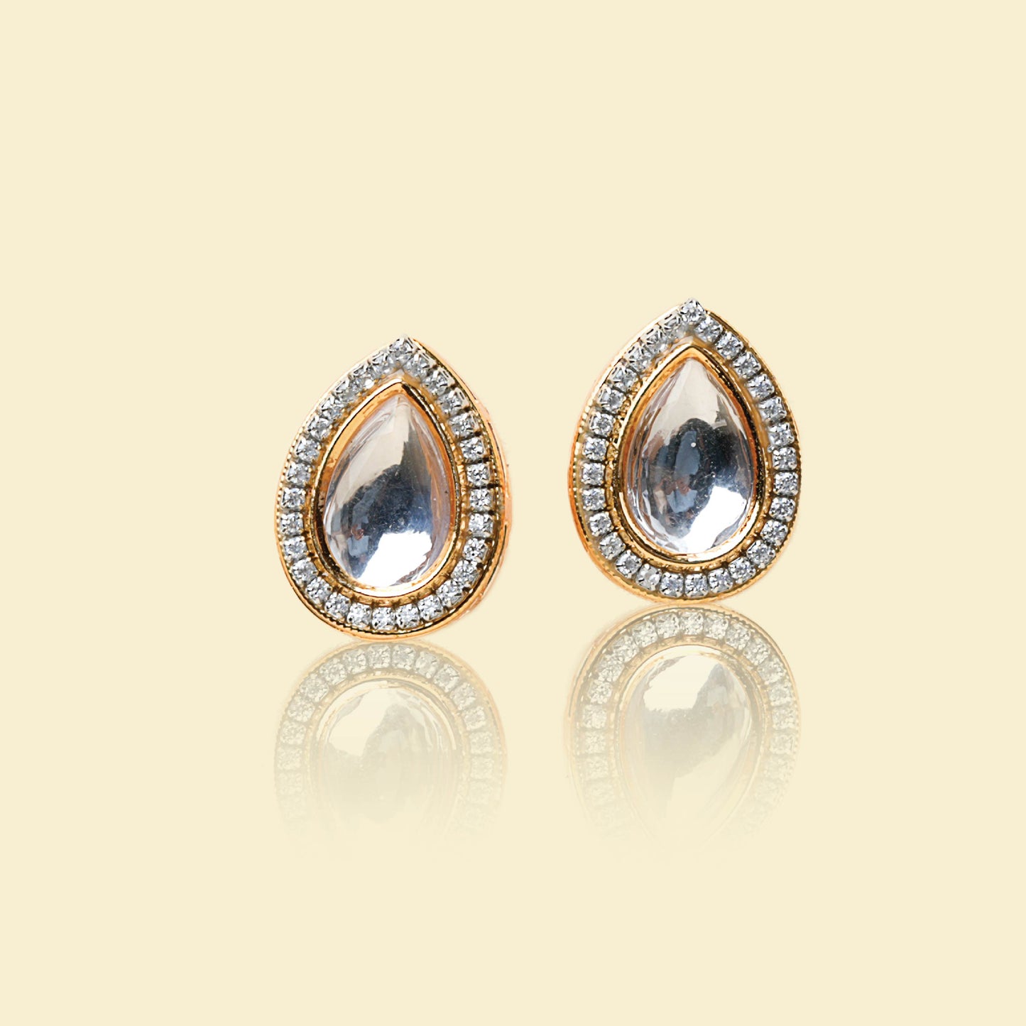 Teardrop Kundan Studs