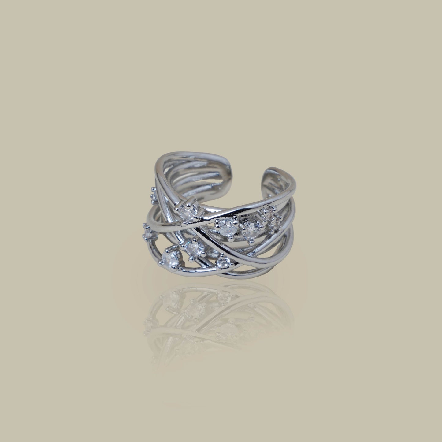 Avant-garde Abstract Crystal Wrap Ring