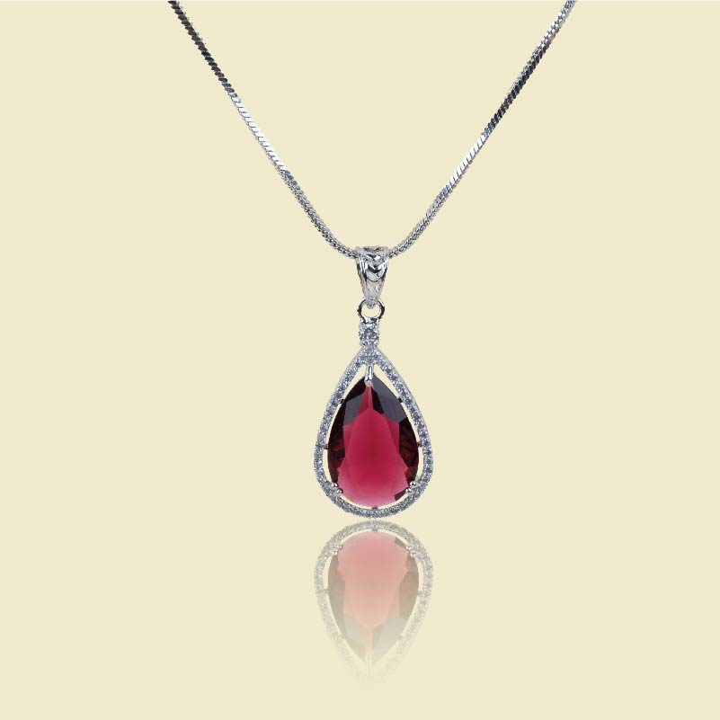 Dewdrop American Diamond Pendant Set