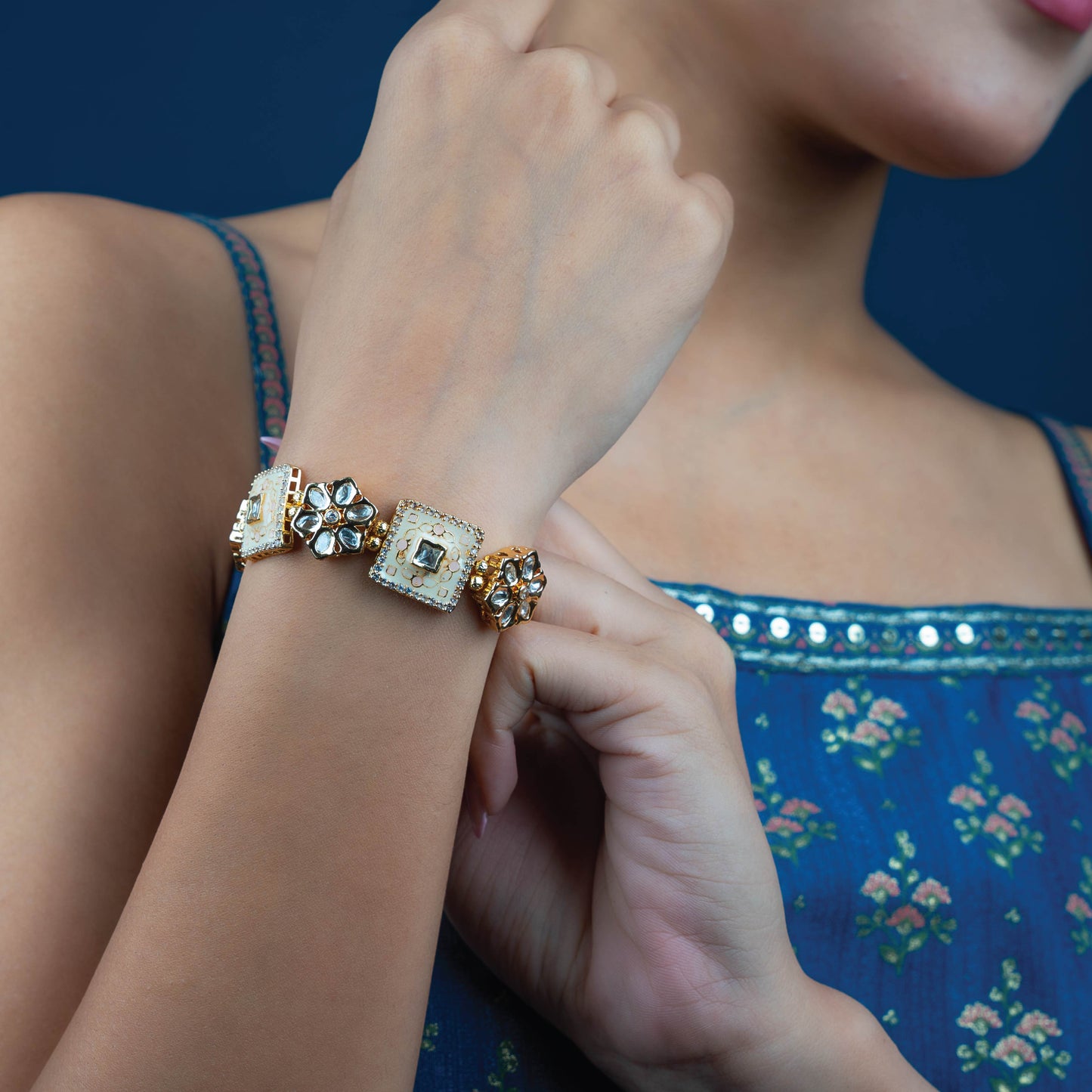 Butter Blush Kundan Bracelet