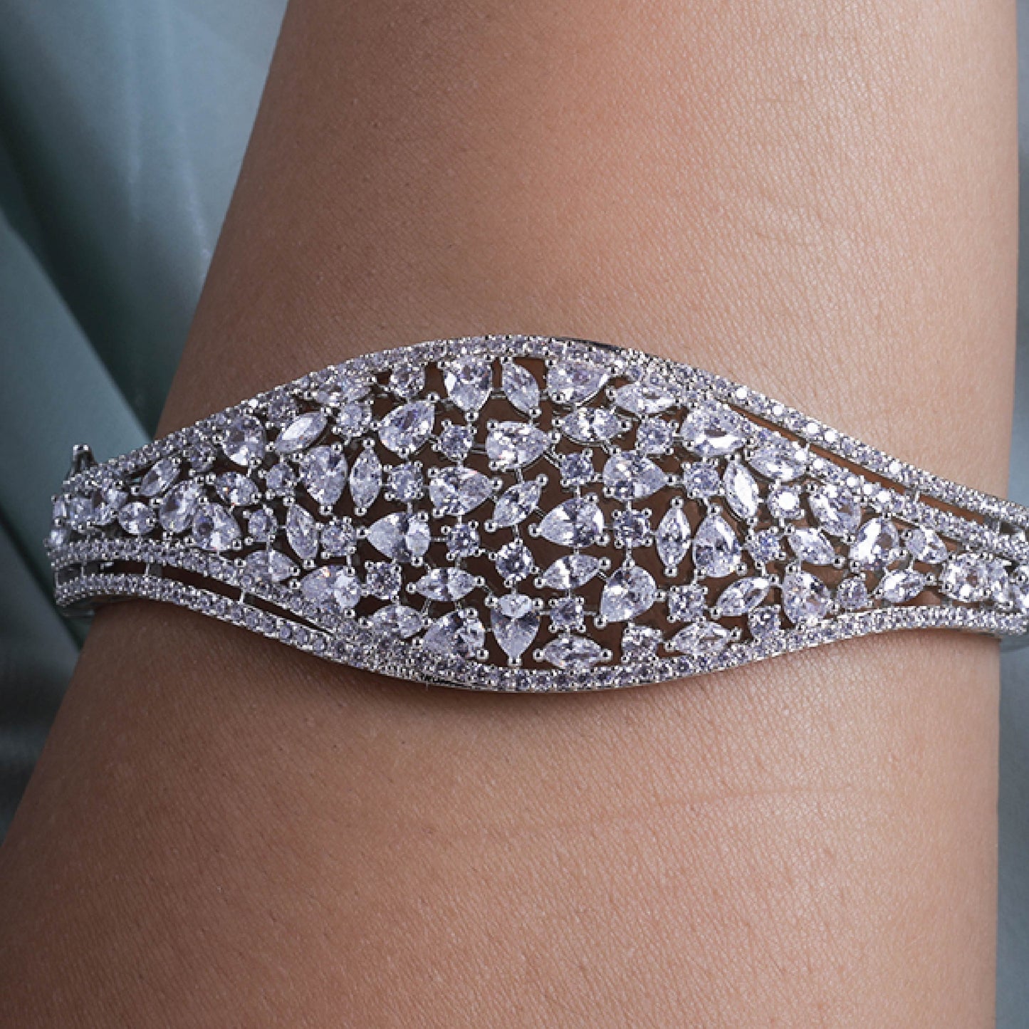 Tapered Elegance American Diamond Bracelet