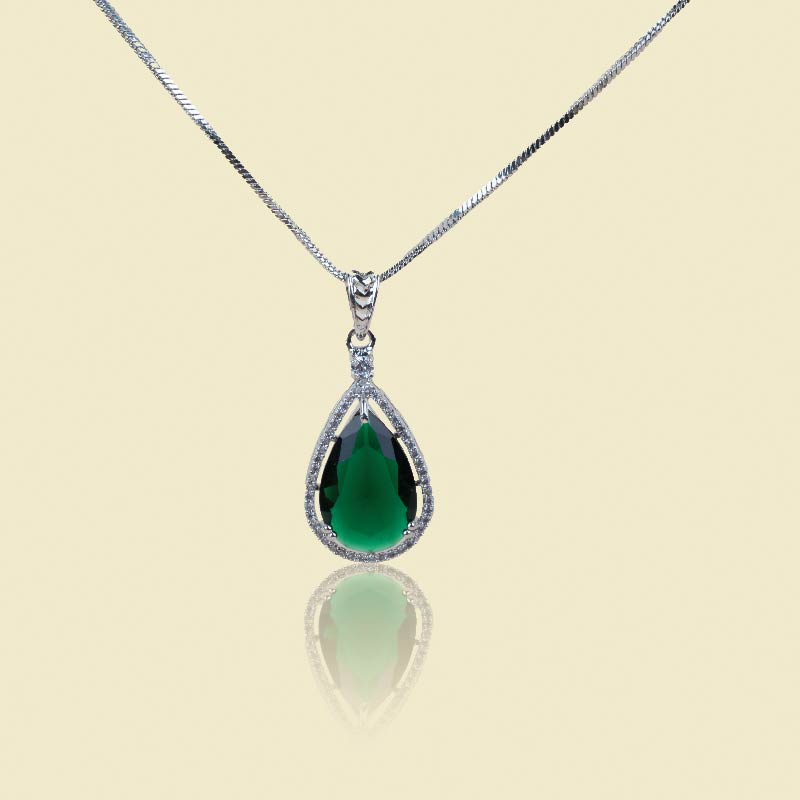 Dewdrop American Diamond Pendant Set